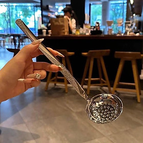 Muôi cán vân tweed Chockmen xinh xắn dài 23cm - Muôi thủng hàng chính hãng