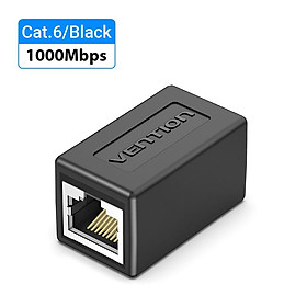Đầu nối RJ45 CAT7/6/5E Bộ chuyển đổi Ethernet Nữ đến Nữ 8P8C Mạng bản vá mở rộng dây mở rộng cho Màu cáp Ethernet: Cat6 Black