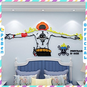 Mua Tranh dán tường mica 3d decor khổ lớn truyện tranh one piece ace trang trí quán game phòng game thủ