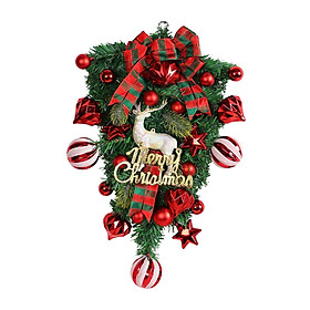 Hình ảnh Christmas Teardrop Swags Artificial Wreath Christmas Decoration Christmas Wreath Hanging Ornament for Farmhouse Home