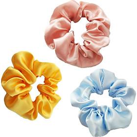 Sét 3 Dây buộc tóc Scrunchies Satin sang mịn HD48 (Giao mầu ngẫu nhiên)