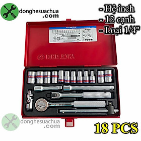 Mua Bộ tuýp 1/4 hệ inch Kingtony 2019SR03 có 18 chi tiết loại 12 cạnh