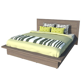 Giường ngủ cao cấp Tundo màu xám 140cm x 200cm