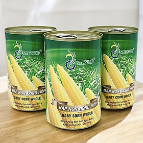 Combo 3 hộp Bắp non đóng hộp (3 hộp x 425gr) - Bắp đóng lon - Thương hiệu Antesco