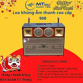 Hình ảnh Loa kéo di động 4 tấc đôi ngang Bose 908 - Loa khủng long - 2 bass 2 mid 2 treble - Công suất 7000W - Âm thanh khủng - Dàn karaoke di động - Kèm 2 micro không dây UHF - Hàng nhập khẩu