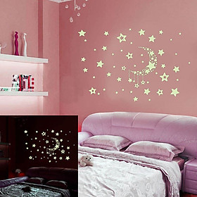 Night Starry Sky Moon Stars DIY Glow in The Dark Luminous Stickers Kids Room Wall Decor Decals for Kids Baby's Bedroom