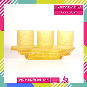 Mua Bộ án ba 3 ly nước thờ cúng lưu ly vàng cao cấp - Hàng VIP