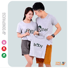 Hình ảnh Áo gia đình 3/4/5 người set đồ đồng phục đôi mẹ và bé độc đáo mẫu dễ thương màu xám GD271X | SG