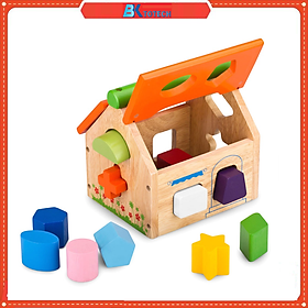 Đồ chơi thả hình khối - Nhà thả 12 khối, Đồ chơi gỗ Winwintoys