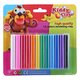 Đất Nặn Học Tập 12 Màu Kiddy Clay ST20012 (200g)