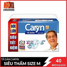Tã Dán Siêu Thấm Caryn Gói Siêu Tiết Kiệm M40 (40 Miếng) - MẪU MỚI