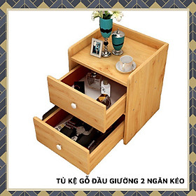 Mua Tủ Kệ Gỗ Đầu Giường 2 Ngăn Kéo Tiện Dụng Màu Vân Gỗ