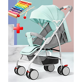 Xe đẩy cho bé, Xe đẩy trẻ em gấp gọn A2, khung kim loại siêu nhẹ, xách tay dễ dàng, bánh xe kéo tiện lợi - TẶNG KÈM ĐÀN XYLOPHONE 8 THANH CHO BÉ