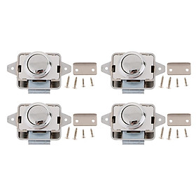 4 Pieces Push Button Cupboard Catch Lock Latch For Motorhome Boat Door