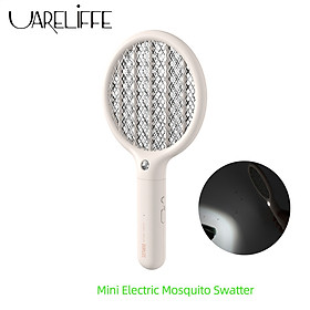 Uareliffe Electric Mosquito Swatter Three Layers Of Protection With LED Light Mini Portable Dispeller Handheld Insect Killer Mosquito Swatter For Home Office Car