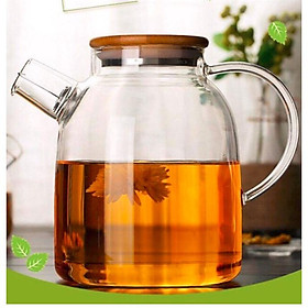 Mua Bình pha trà thuỷ tinh nắp gỗ 1600ml