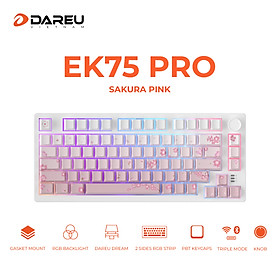 Bàn phím cơ Gaming DAREU EK75 PRO Sakura Pink ( TRIPLE MODE, hotswap, DareU DREAM switch )  -  Hàng chính hãng