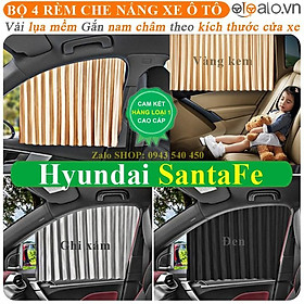 Rèm che nắng ô tô Hyundai Santafe Vải lụa mềm gắn nam châm Cao Cấp