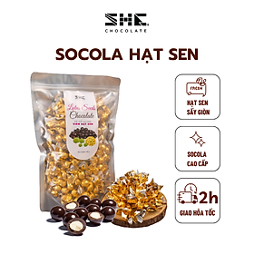 Socola viên Hạt Sen - Túi 500g - SHE Chocolate - Bổ sung năng lượng, đa dạng vị giác, cung cấp năng lượng. Quà tặng sức khỏe, quà tặng người thân, dịp lễ, thích hợp ăn vặt