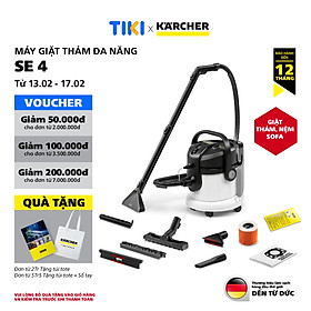 (Sản xuất Châu Âu) Máy giặt thảm Karcher SE 4 - Công suất 1000W - Làm sạch thảm và hút bụi đa năng dùng cho gia đình - Hàng Chính Hãng