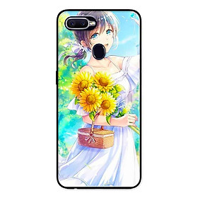 Ốp Lưng in cho Oppo A7 Mẫu Nàng Váy Trắng Hướng Dương - Hàng Chính Hãng