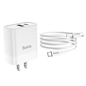 Bộ Củ Sạc Hoco C80 Cáp Sạc Type C - Hỗ trợ sạc nhanh QC3.0 - Hàng Chính Hãng
