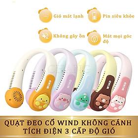 Mua Quạt mini đeo cổ họa tiết hoạt hình  thiết kế không cánh  rảnh tay khi hoạt động  vận động  dự sự kiện ngoài trời cho nam và nữ  dễ sử dụng và mang đi mọi nơi