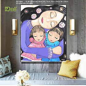 Tranh treo tường tự tô màu số hóa DALI Tranh Ấm Áp Lòng Mẹ N032