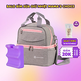 Balo Bỉm Sữa Giữ Nhiệt Mama’s Choice Đa Năng, Giữ Nhiệt Bình Sữa, Đựng Đồ Cho Mẹ Bé, Thiết Kế 2 Tầng, Chất Liệu Cao Cấp - Balo + 01 Đá Khô