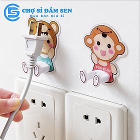 Mua Miếng dán tường hoạt hình treo đầu dây điện  phích cắm  móc khóa  treo đồ đa năng G351-TreoDDien-HH