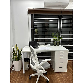 Mua Bàn Làm Việc Kèm Hộc Tủ Để Đồ Tiết Kiệm Diện Tích Khung Sắt Chịu Lực Chắc Chắn AM123