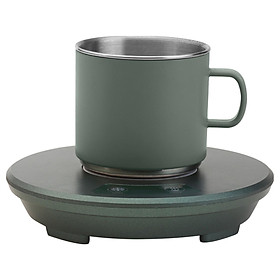 Electric Beverage Warmer Plate with Cups Green