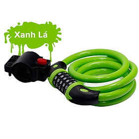 Khóa Mật Khẩu Dây Thép Đậm 1.72CM Chống Trộm Mã Năm Chữ Số, Khóa Bọc PVC Phụ Kiện Đường Trường MTB - Khóa cho xe đạp thể thao dài 40cm - Khóa xe đạp mật khẩu 4 số - Hàng chính hãng dododios