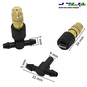 Mua 5 Béc phun sương (kèm nối ống / T nối ống 6mm)