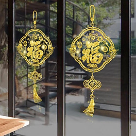 Mua Decal trang trí tết - 2 dây hỷ bảng lớn nhũ kim tuyến