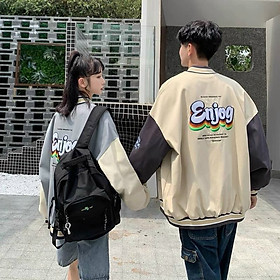 Áo khoác dù kiểu bomber in ENJOG cá tính, thời trang, Áo khoác dù Bomber chữ phối màu Unisex nam nữ, Áo khoác dù nam nữ mặc / áo khoác gió nam nữ mặc / áo khoác dù kiểu bomber / áo khoác cặp đôi / áo khoác form rộng, Áo Khoác Nam Nữ Unisex - Áo Jacket Bombers ENJOG 2 Màu