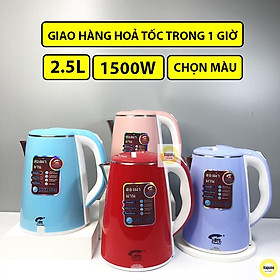 Ấm Siêu Tốc Đun Nước Thái Lan Jiplai 2 Lớp Bình 2.5 Lít Chống Nóng Chống Giật Bảo Hành 12 Tháng Tự Động Ngắt Khi Sôi