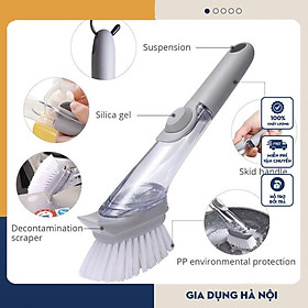 Mua Chổi cọ rửa xịt nước đa năng có cán  bàn chải chà nồi chảo cọ rửa chén bát tay cầm dài