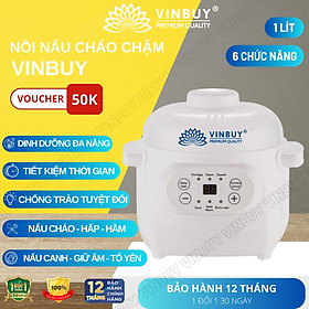 Mua Nồi nấu chậm VINBUY  nồi hầm cháo cho bé  nồi chưng yến  nồi tiềm thuốc bắc  nồi nấu chậm  dung tích 1 lít  công suất 200w - Hàng chính hãng