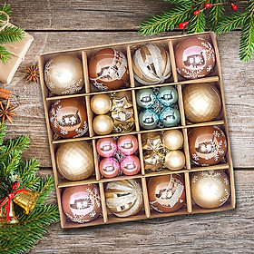 44Pcs Christmas Balls Ornaments Christmas Hanging Decoration Xmas Tree Decor