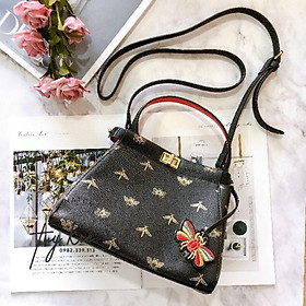 Túi xách Estee Lauder Nền Xanh Navy Phối Ong vàng Và Chuồn Chuồn Limited 2020