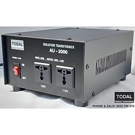 Biến áp cách ly xuyến TODAL 2kVA - Điện ra 110V/100V dây đồng