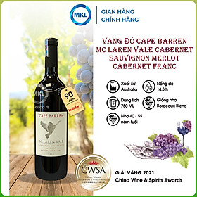Rượu Vang Đỏ Cape Barren McLaren Vale Cabernet Sauvignon Merlot Cabernet Franc 750ml 14.5% - Úc - Hàng Chính Hãng