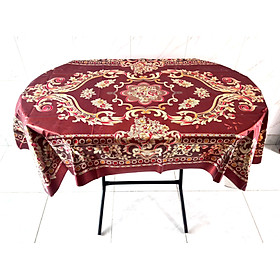 Khăn trải bàn PVC W751 in nổi hoa văn sang trọng, không thấm nước