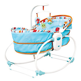 Nôi Rung Kiêm Ghế Bập Bênh 5 Trong 1 Mastela 6033 - Xanh họa tiết