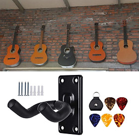 Guitar Wall Hanger with Mounting Screws Bracket, Display Stand Guitar Holder Hook, Guitar Wall Mount for Banjo, Bass, Mandolin String Instrument