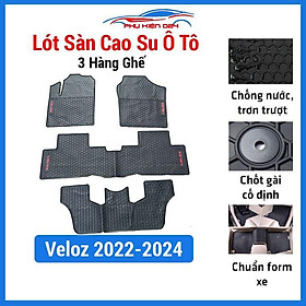 Thảm lót sàn ô tô cao su 3D Toyota Veloz 2022-2023-2024 mẫu chuẩn 3 hàng ghế không mùi, chống trơn trượt, mài mòn tốt