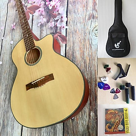 Guitar acoustic + Compo 9 phụ kiện cho guitar