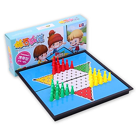 Table fly (UB) Cartoon flying chess wood plastic magnetic easy to fold chess board plane chess parent-child early education toys classic board game chess birthday gift 2714KL (28x24cm)