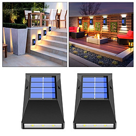 2 Pack Solar Deck Lights Outdoor Waterproof, Solar Powered Wall Lights Fence Lights Night Outside Lights Decorations for Steps Stairs Walkway Fences